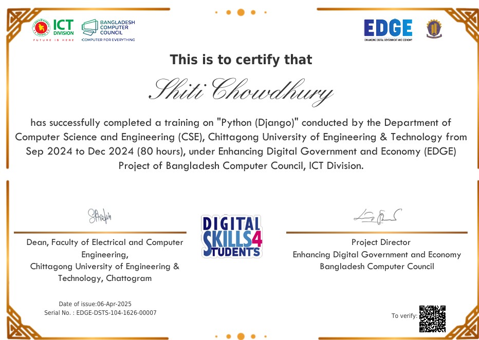 EDGE Python Django Certificate