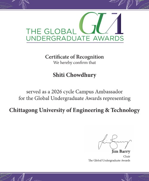 Global Undergraduate Awards Certificate
