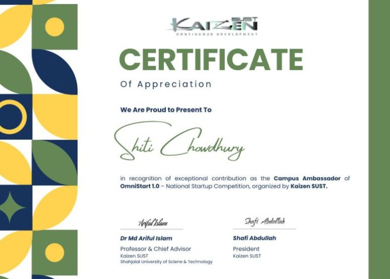 OmniStart Campus Ambassador Certificate