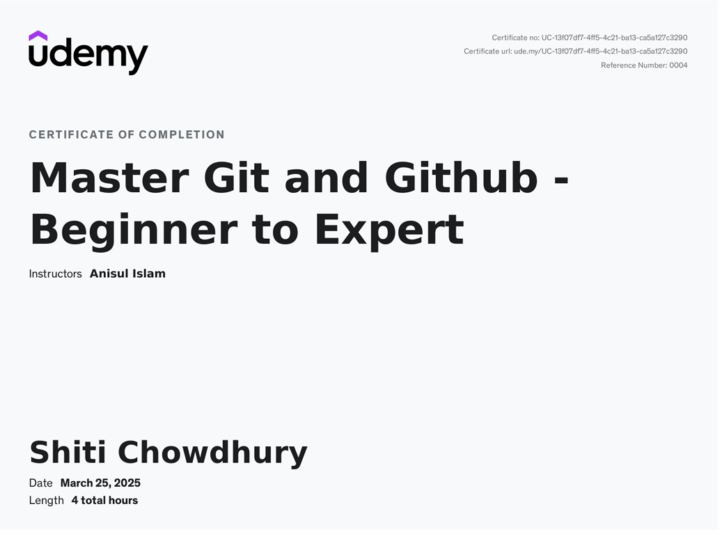 Git and GitHub Certificate